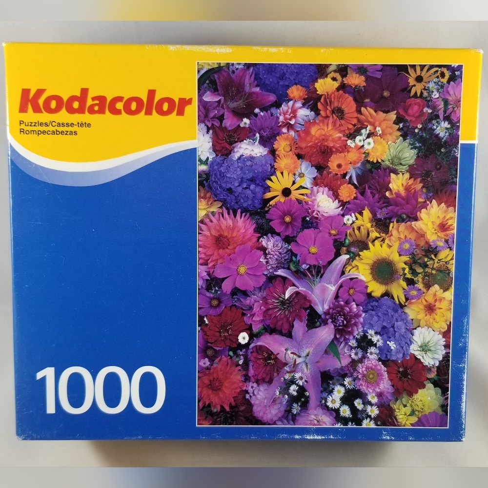 Kodacolor Flowers Galore Jigsaw Puzzle 1000 Piece Kodak Rose Art New